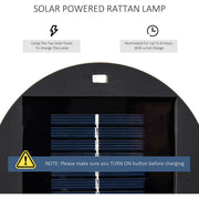 PE Rattan Solar Lanterns, Woven Wicker, Auto On/Off Outsunny