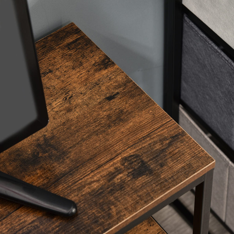 Rustic Brown TV Unit With 2 Linen Drawers