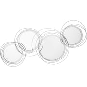 Silver Metal Wall Art with Decorative Mirror Homcom