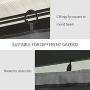 Sides For Gazebo, 4 Panels, Fits Most 3x3m Gazebos, Grey Outsunny