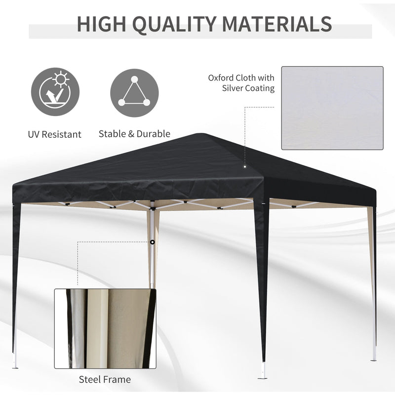 3x3 Pop Up Gazebo, Waterproof, Heavy Duty, Easy Setup, Black