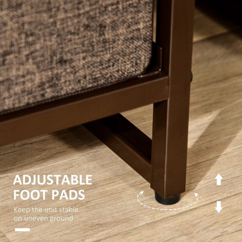 7-Drawer Fabric Dresser, Mixed Brown/Beige