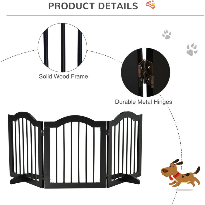 No Screw Freestanding Wooden Pet Gate,155 x 61cm