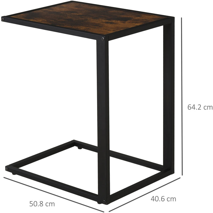 C Shaped Side Table, Metal Frame for Living Room, Bedroom