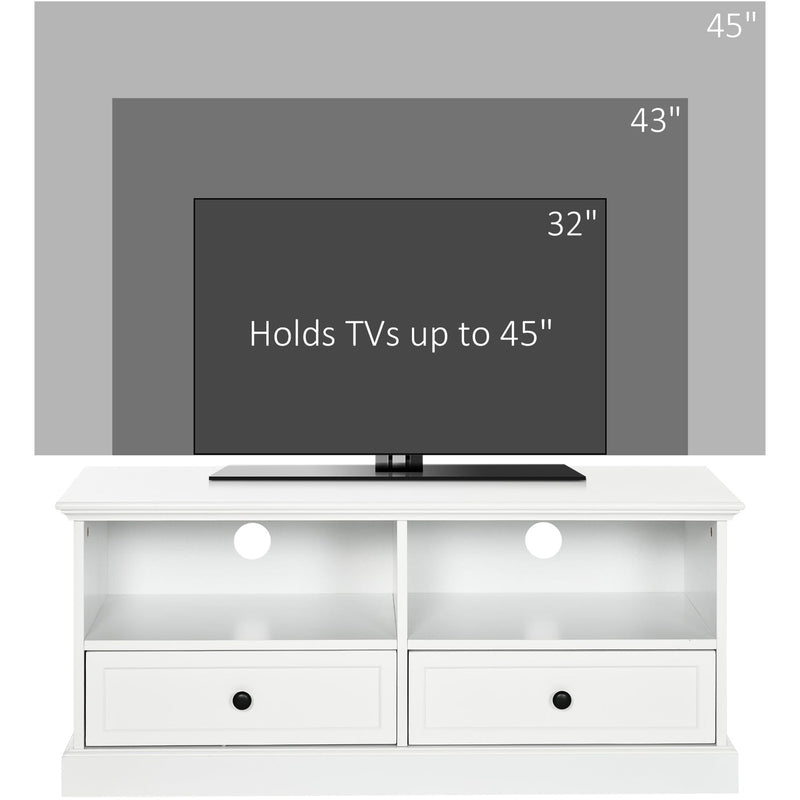 TV Unit, up to 45", Drawers/Shelves, White