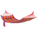 Outsunny Cotton Hammock Soft Portable Swing Sleeping w/ Headrest & Side Pocket Deluxe Swing Chair for Beach, Yard, Bedroom, Patio, Porch, 270 x 80 cm Outsunny