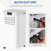 8000 BTU Portable AC w/ Remote, LED Display, Timer Homcom