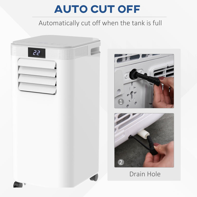 8000 BTU Portable AC w/ Remote, LED Display, Timer Homcom