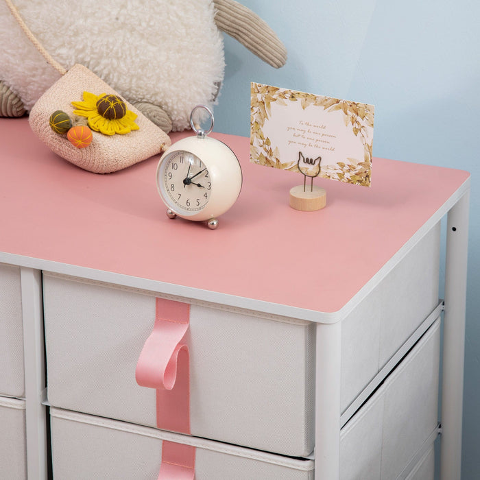6 Drawer Chest With Pink Handles