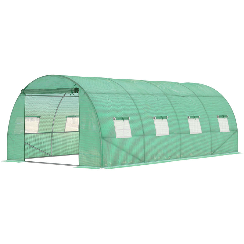 Large Polytunnel Greenhouse, Walk-in Design, Windows, 6x3m
