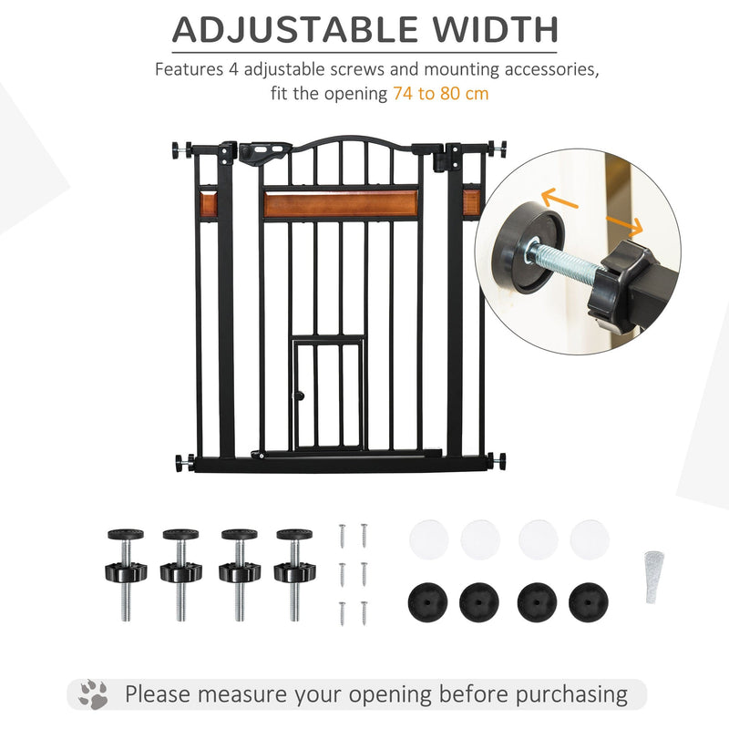 Pet Safety Gate with Door (74-80cm)
