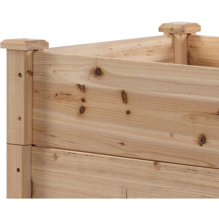 3 Tier Raised Wooden Garden Bed, 124x124 cm