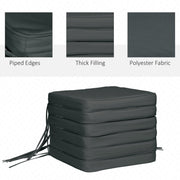 Outsunny 42x42cm Grey Chair Cushions (Set of 6) Outsunny