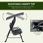3 Seater Garden Swing Chair Hammock With Canopy, Bed Outsunny