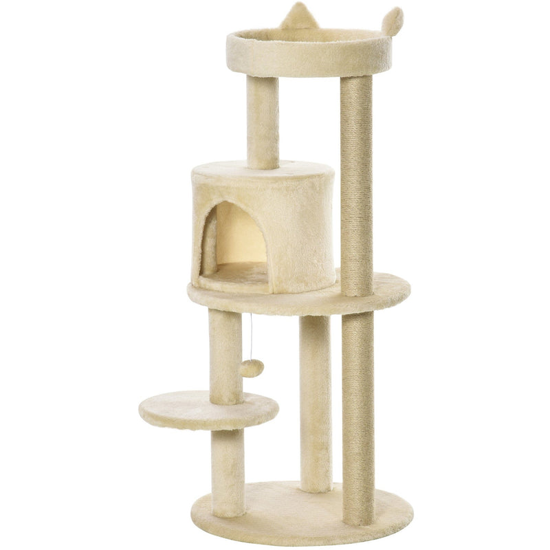 3-Tier Cat Activity Tree, Scratching Posts, Ear Perch, Toys