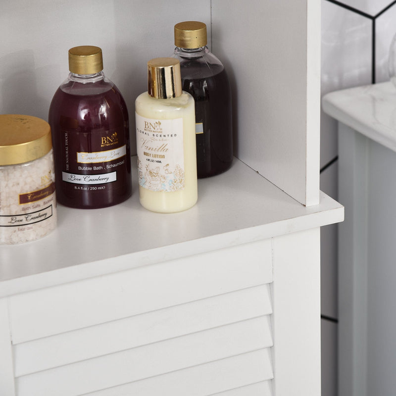 Tall Slim Bathroom Storage Cabinet, 34 x 20 x 165 cm, White