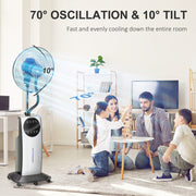 Misting Pedestal Fan, Mosquito Killer, 3.1L Tank, Black Homcom