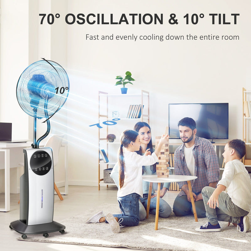 Misting Pedestal Fan, Mosquito Killer, 3.1L Tank, Black Homcom