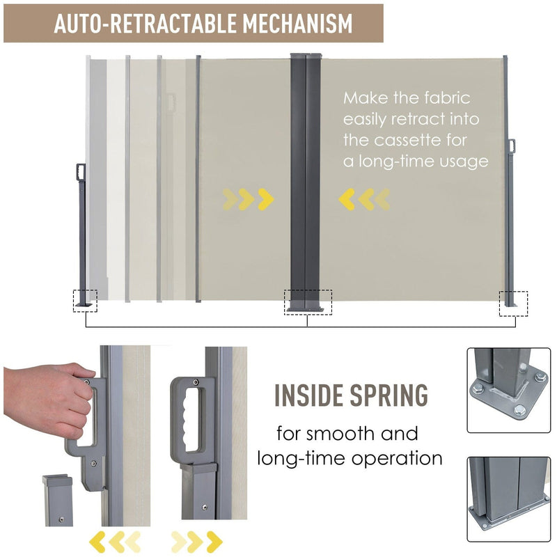 Double Pull Out Side Awning, 6 x 2m