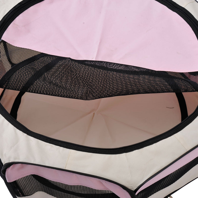 Fabric Pet Play Pen, 8-Panel Mesh, D90xH41cm, Outdoor Use