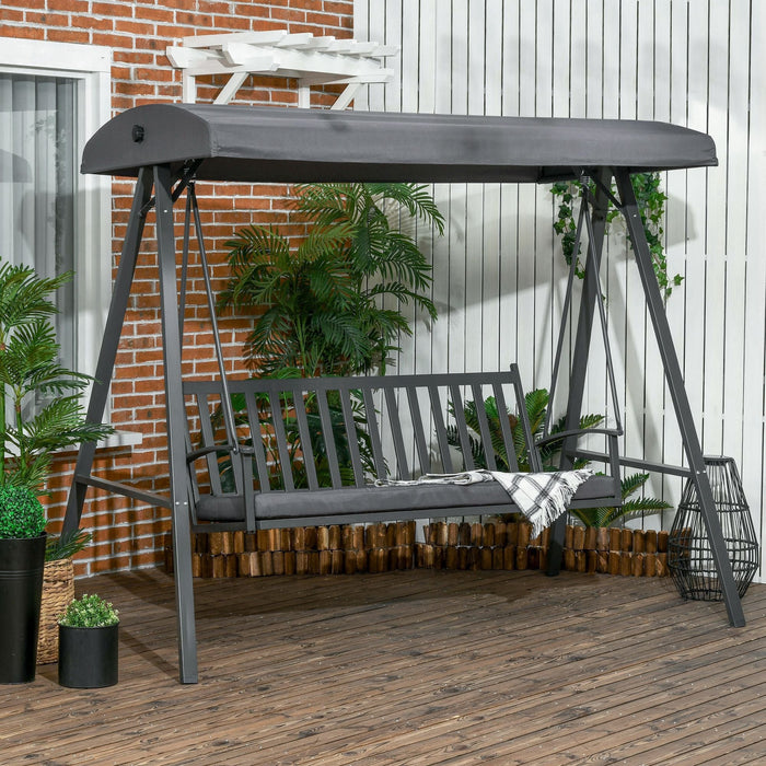 3 Seater Metal Garden Swing Chair