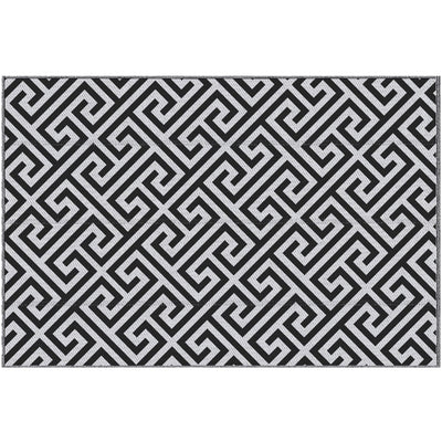 Reversible Outdoor Rug, Black & White - 152x243 cm Outsunny