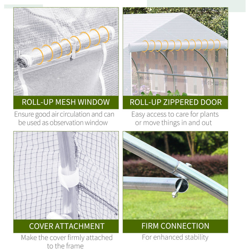 Polytunnel Greenhouse - Galvanised Frame - PE Cover - 3.5x3m