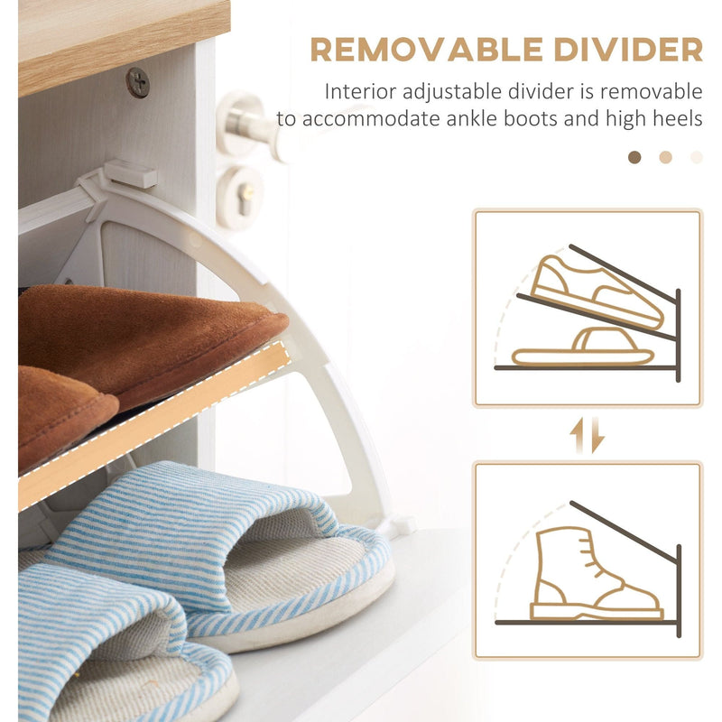 HOMCOM Slim Shoe Cabinet for Hallway