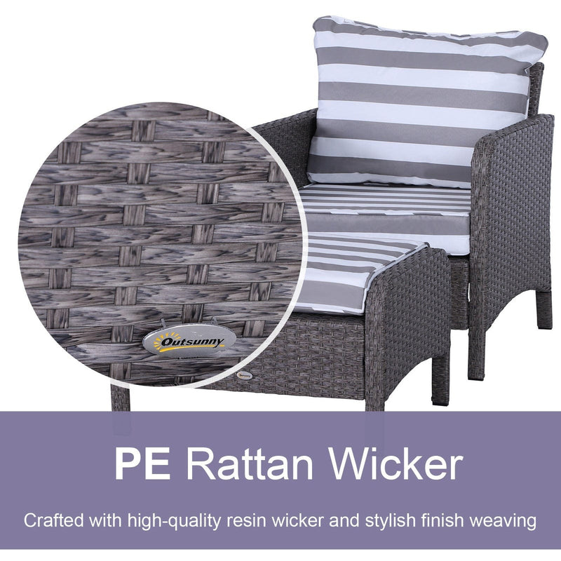 Rattan Garden Lounge Set with Glass Table & Cushions