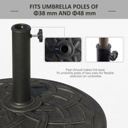 Parasol Base for 38mm and 48mm Poles - Bronze Outsunny