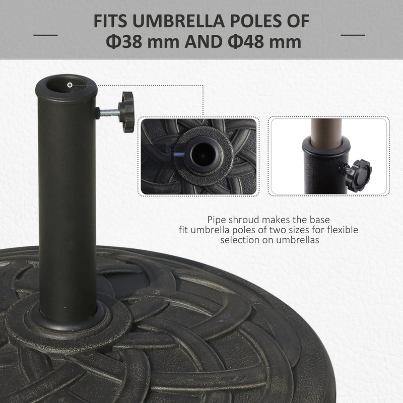 Parasol Base for 38mm and 48mm Poles - Bronze Outsunny