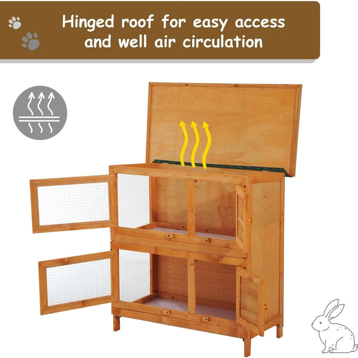 Pawhut 2 Tier Rabbit Hutch