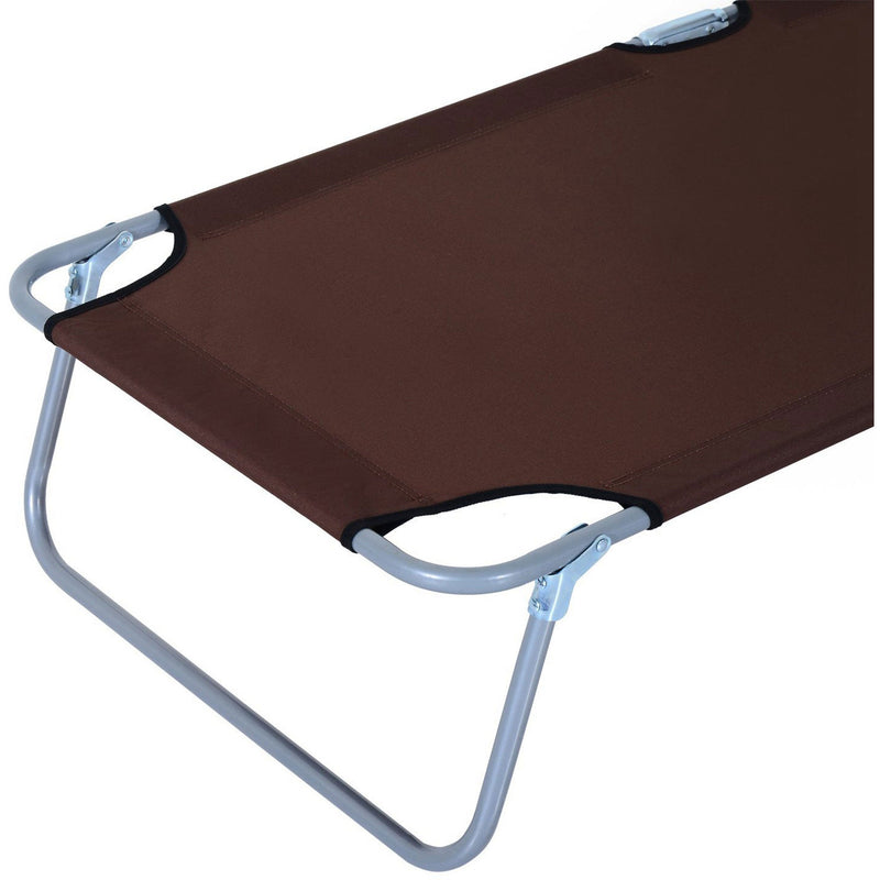 Folding Sun Lounger With Canopy Outsunny