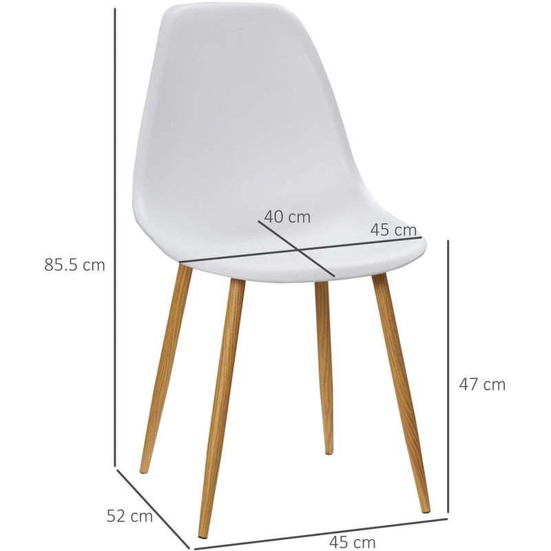 Set of 4 White Dining Chairs