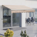 Awning For Patio - Manual Hand Crank 3 x 2m Aluminium Frame Outsunny