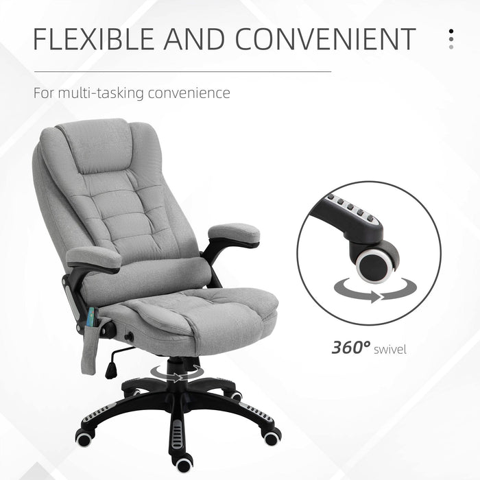 Grey High Back Executive Heated Massage Chair