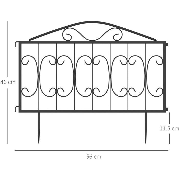 4Pc Black Garden Animal Barrier Fence