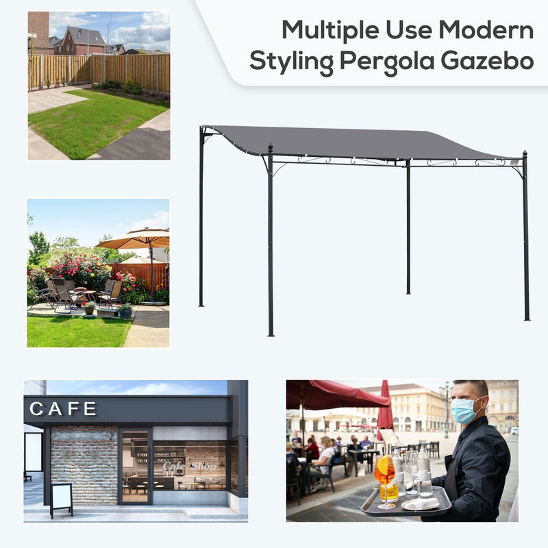 Wall Mounted Gazebo Canopy, Steel Frame, 4 x 3m