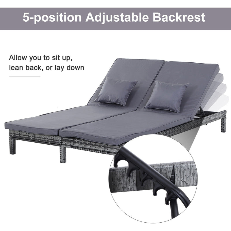 Double Rattan Sun Lounger