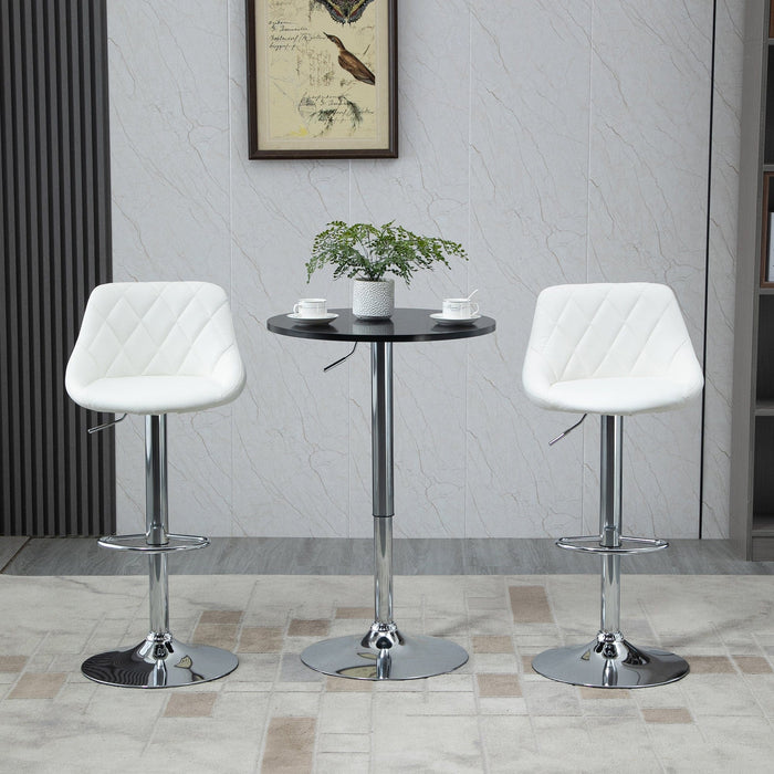 Black Adjustable Round Bar Table