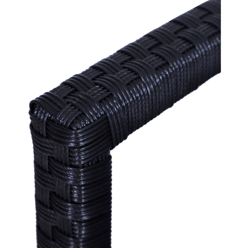 Outsunny Rattan Chair 2-Seater Loveseat-Black Outsunny