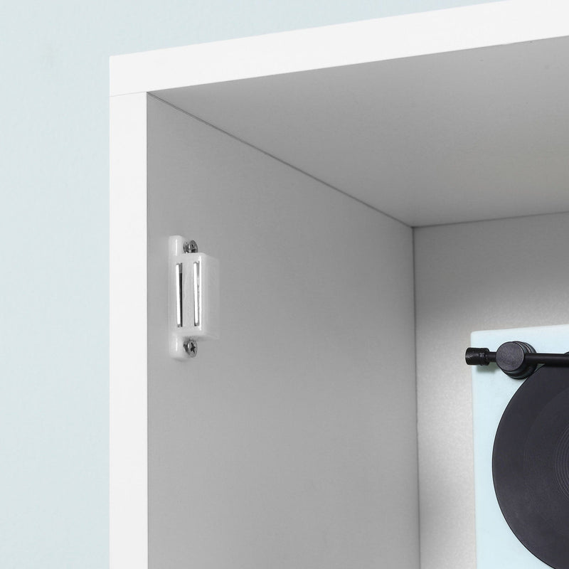 Tall White Freestanding Bathroom Storage Cabinet With Mirror