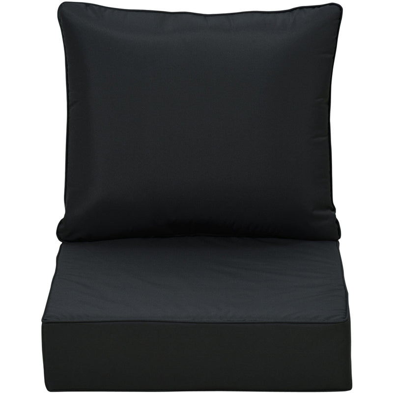 Thick Chair Cushions Outdoor - Black Outsunny