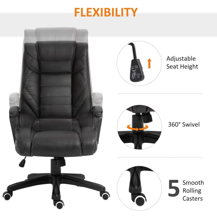 6 Point Vibrating Massage Office Chair, Swivel, Footrest