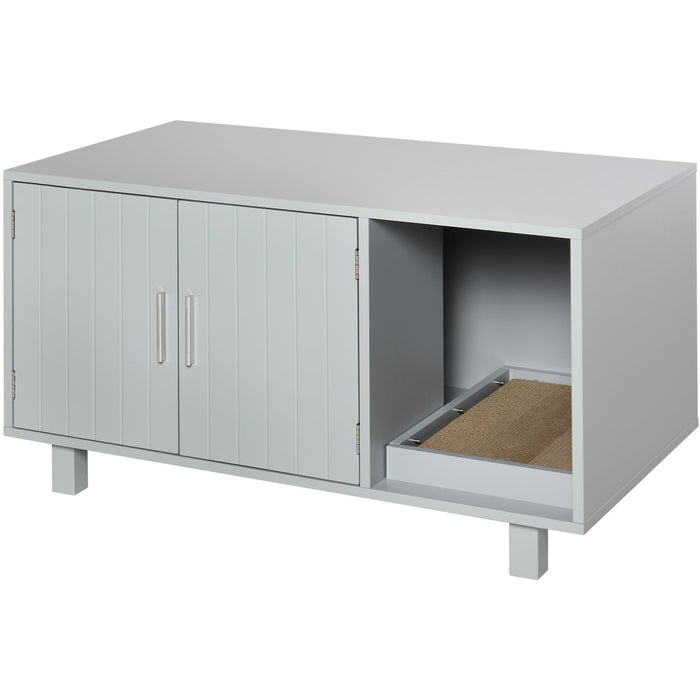 Nightstand Cat Litter Box Enclosure  - Grey