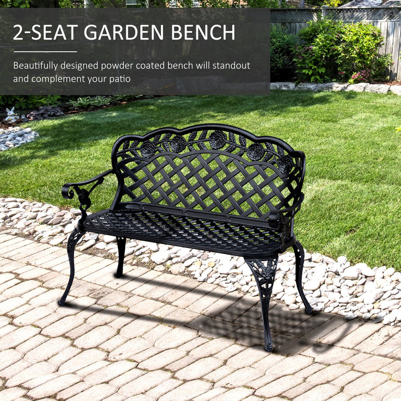 Cast Aluminium Garden Bench Outsunny