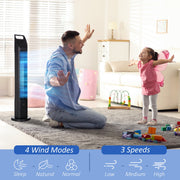 Oscillating Tower Fan, Remote, Timer, 3 Speed, Black Homcom