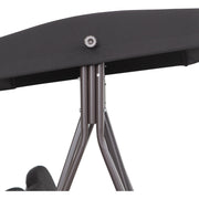 Black Outdoor Swing Chair With Canopy & Cup Trays Outsunny