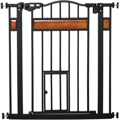 Pet Safety Gate with Door (74-80cm) Pawhut
