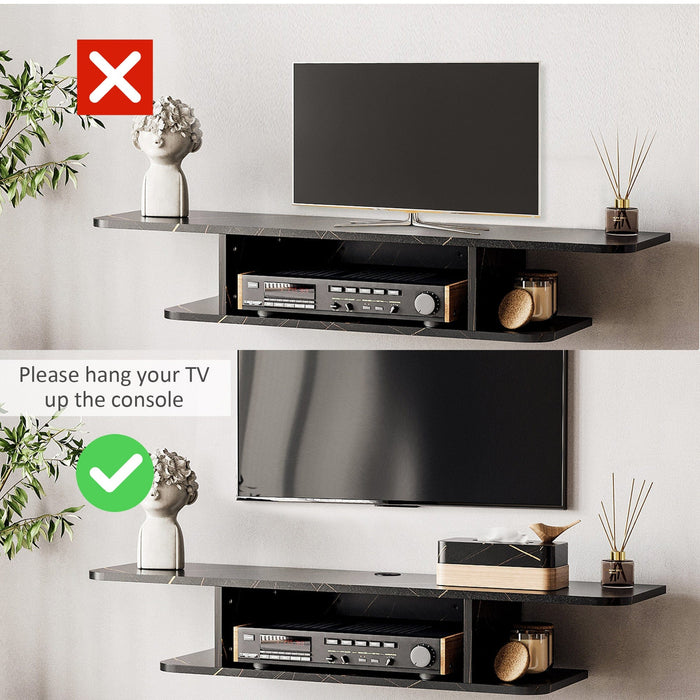 Floating TV Unit, up to 40", Media Console, Black